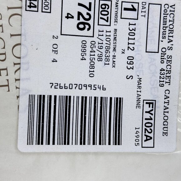 Vintage Victoria's Secret Couture Collection Rhinestone Backseam Pantyhose Sm - Picture 6 of 9